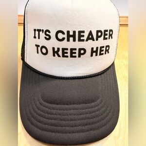 Funny Black and White Trucker Hat -NEW NEVER WORN